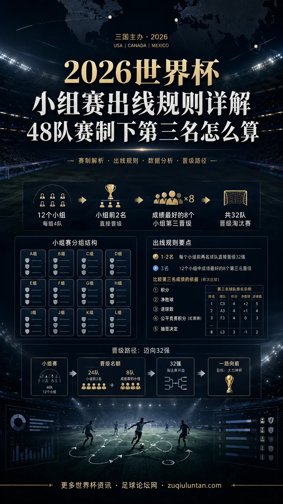 2026世界杯小组赛出线规则详解：48队赛制下第三名怎么算