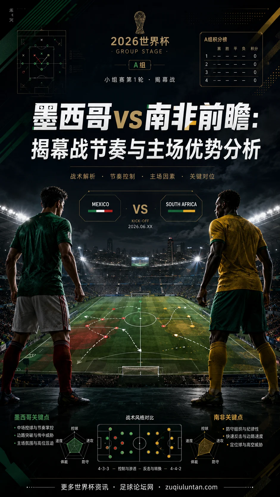 墨西哥vs南非前瞻：揭幕战节奏与主场优势分析