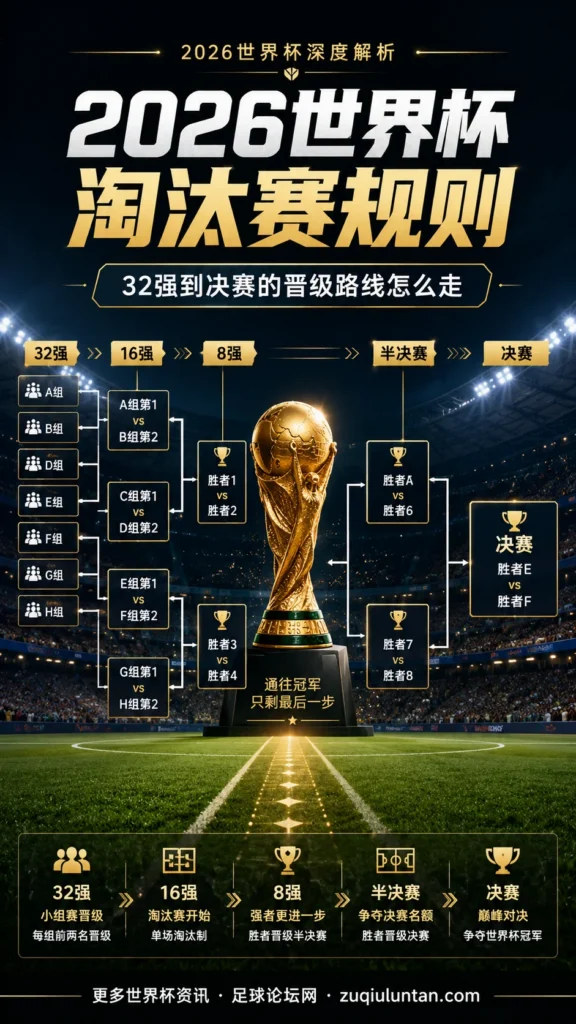 2026世界杯淘汰赛规则：32强到决赛的晋级路线怎么走